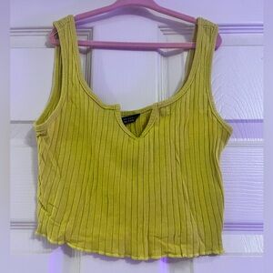 Free People Mustard Yellow Ribbed Crop Top
